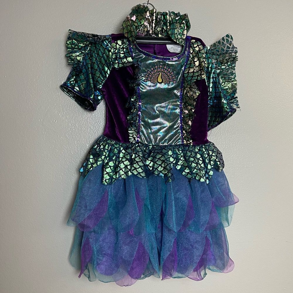Fantasy Play Dress Peacock Child Size 7-8